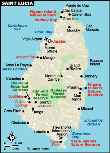 St Lucia Map